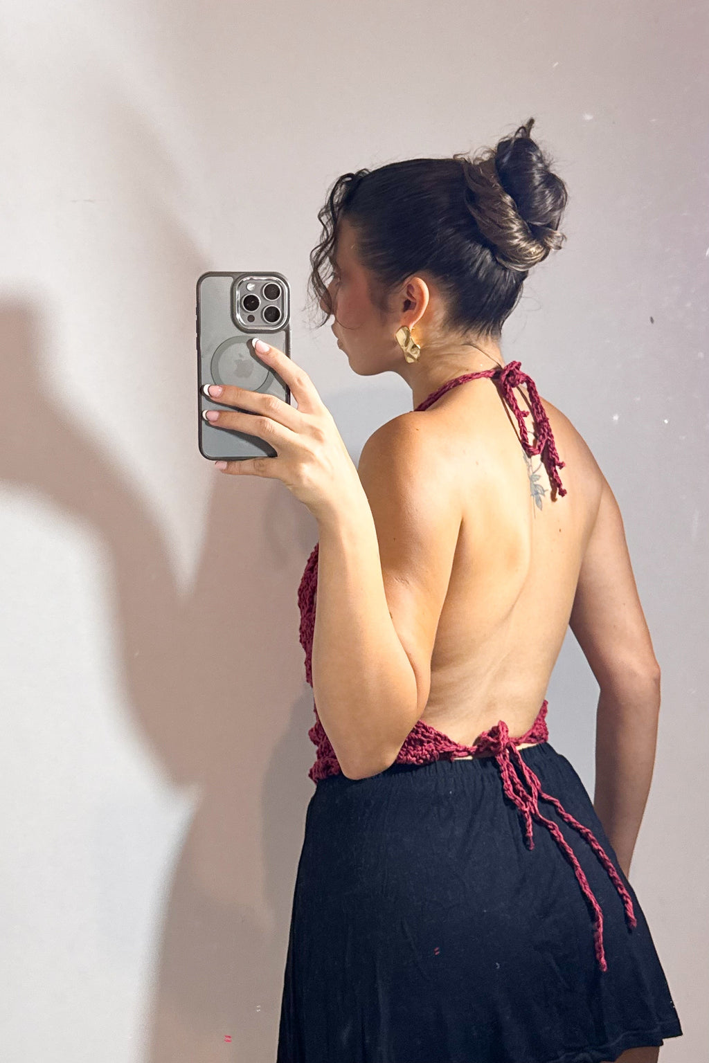 Blusa Crochê Bordô